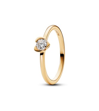 153115C01-54 Heart 14k gold ring with 0.25 ct TW G-J VS+round brilliant excellent cut lab-grown diamond