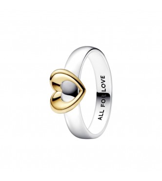 Heart sterling silver and 14k gold-plated ring