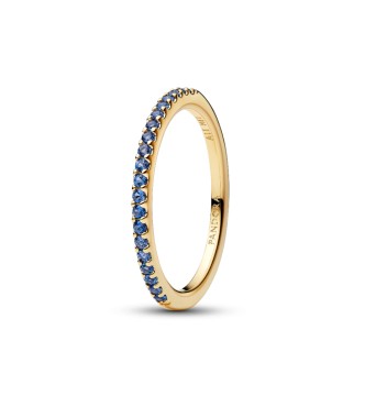 162999C02-58 14k gold-plated ring with skylight blue crystal