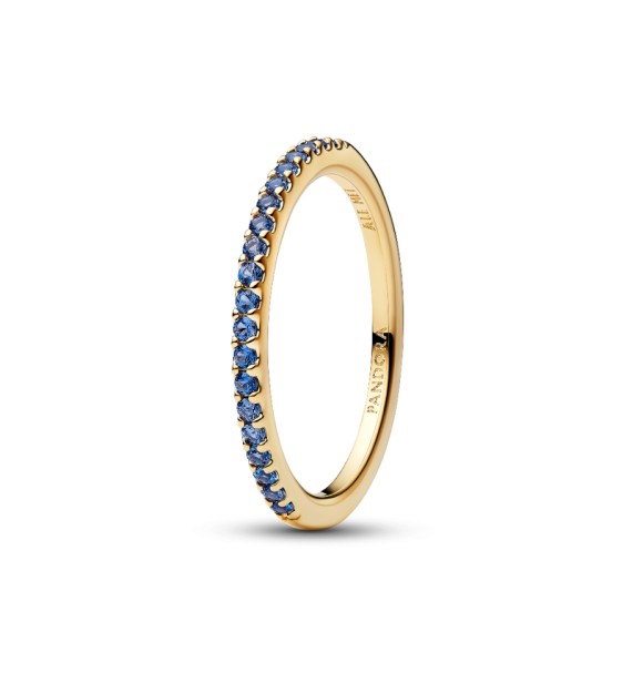162999C02-44 14k gold-plated ring with skylight blue crystal