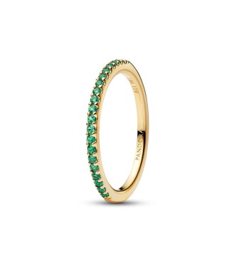 162999C03-56 14k gold-plated ring with ocean green crystal