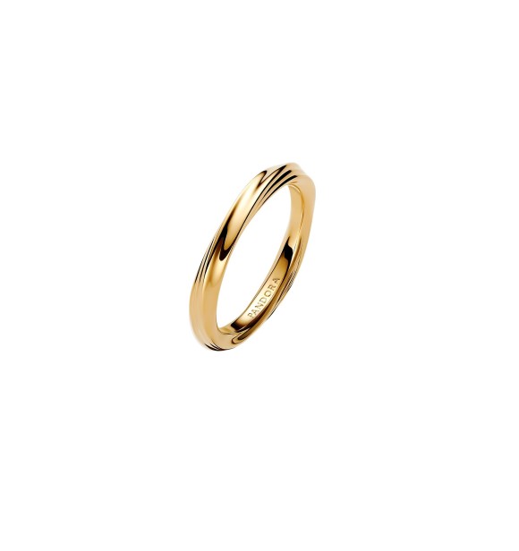 PANDORA 163888C00 Twisted 14k gold-plated ring