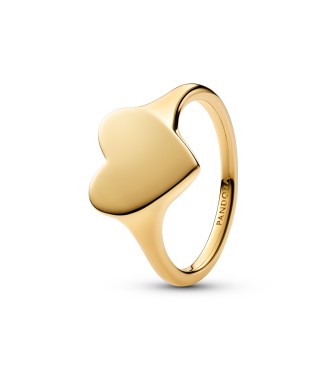 163988C00-54 Engravable heart 14k gold-plated ring