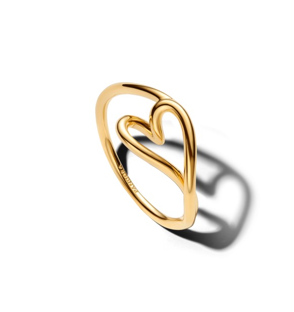 PANDORA 164361C00 Heart 14k gold-plated ring