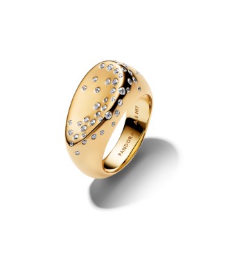 164671C01-58 14k gold-plated ring with clear cubic zirconia