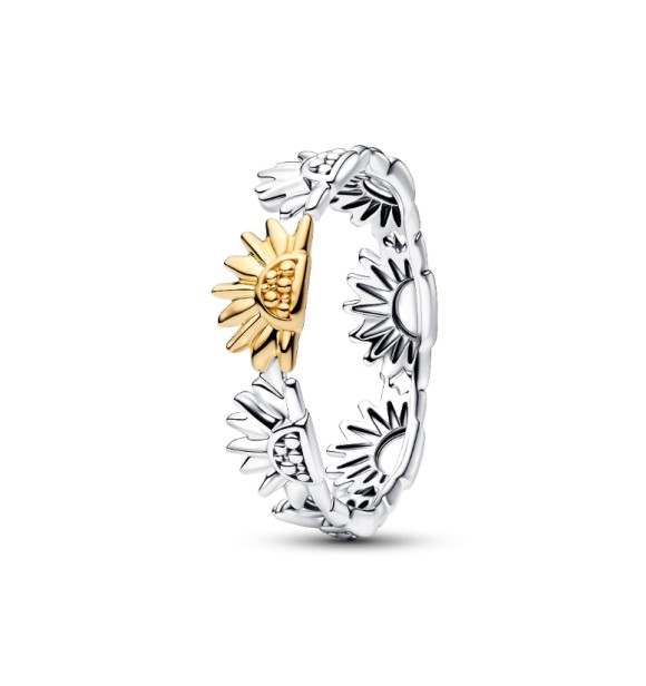 164702C00-50 Sunrise sterling silver and 14k gold-plated ring