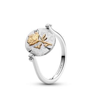 PANDORA 164811C00 Rose sterling silver and 14k gold-plated spinnable ring