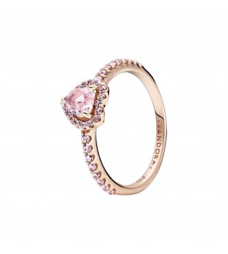 Heart 14k rose gold-plated ring with orchid pink crystal and fancy fairy tale pink cubic zirconia