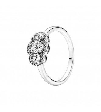 Sterling silver ring with clear cubic zirconia