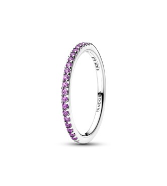 192999C04-48 Sterling silver ring with fancy purple cubic zirconia