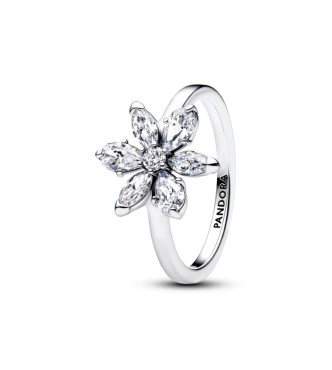 PANDORA 193000C02 Anillo de plata de ley con racimo de herbario y circonitas cúbicas transparentes