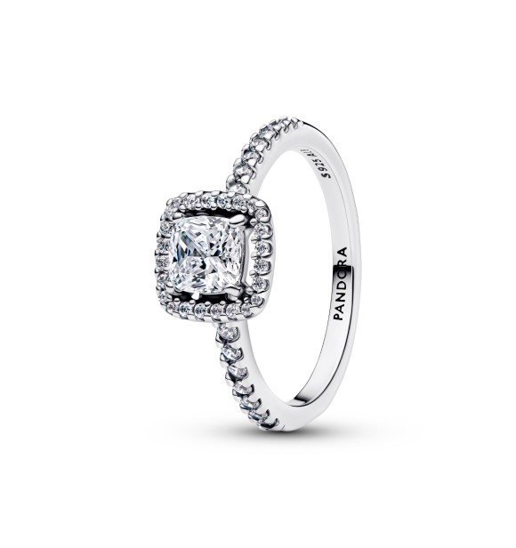 PANDORA 193555C02 Anillo de plata de ley con circonita cúbica transparente