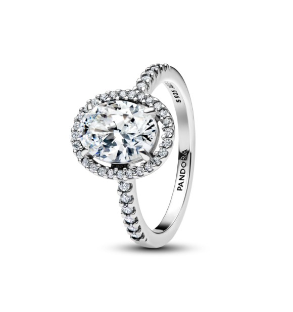 PANDORA 193777C01 Anillo de plata de ley con circonita cúbica transparente