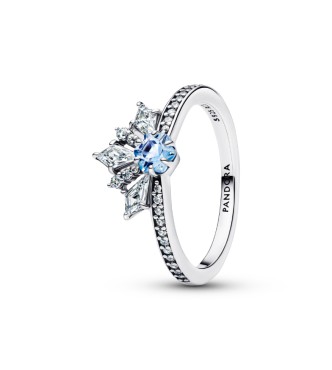 PANDORA 194134C01 Anillo de plata esterlina de Elsa de Disney Frozen con cristal azul agua y circonita cúbica transparente