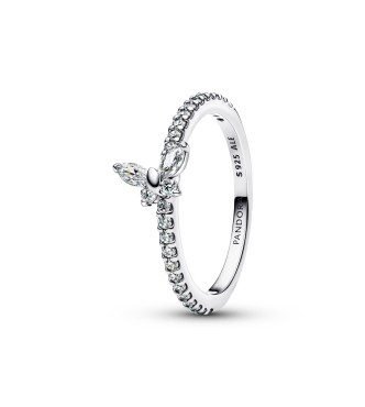 PANDORA 194269C03 Anillo de plata de ley con forma de mariposa y circonitas transparentes.