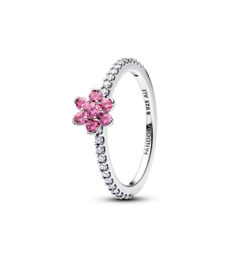 PANDORA 194499C02 Anillo de plata de ley con forma de flor y circonitas cúbicas transparentes y rosas elegantes