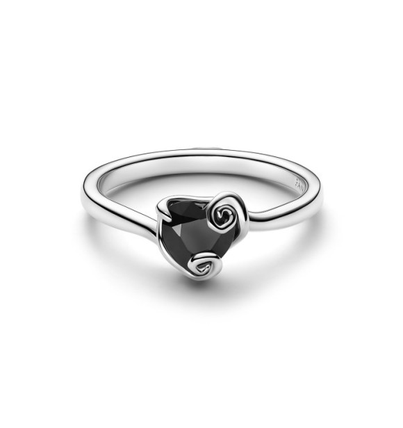 PANDORA 194733C01 Disney Jack Skellington sterling silver ring with black crystal