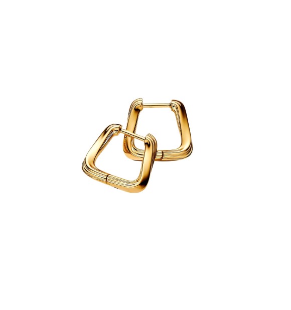 PANDORA 263875C00 Twisted 14k gold-plated hoop earrings