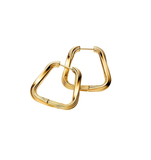 PANDORA 263876C00 Twisted 14k gold-plated hoop earrings