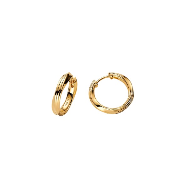 PANDORA 263878C00 Twisted 14k gold-plated hoop earrings