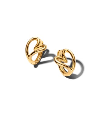 PANDORA 264359C00 Heart 14k gold-plated hoop earrings