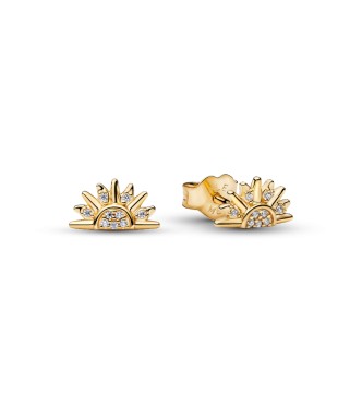 264627C01 Sunrise 14k gold-plated stud earrings with clear cubic zirconia