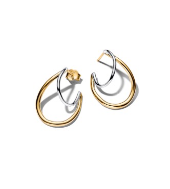 264657C00 Sterling silver and 14k gold-plated hoop earrings