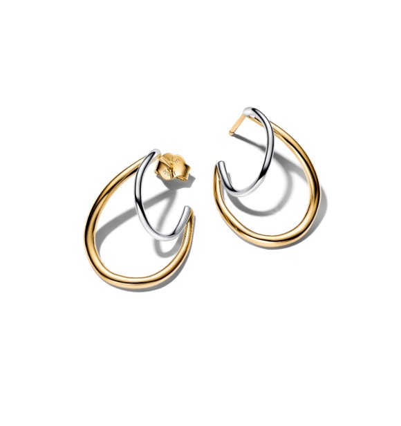 264657C00 Sterling silver and 14k gold-plated hoop earrings