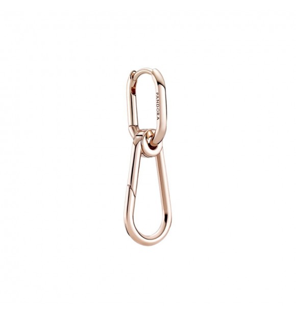 14k Rose gold-plated hoop connector earring
