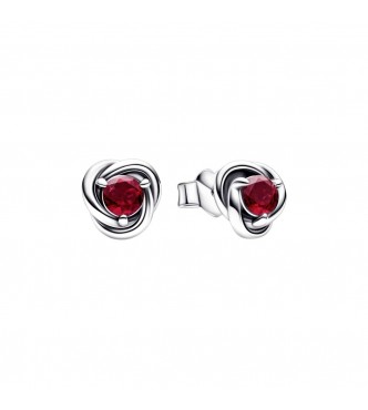 Sterling silver stud earrings with true red crystal