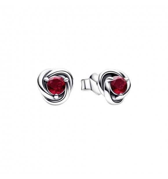 Sterling silver stud earrings with true red crystal