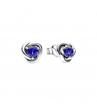 Sterling silver stud earrings with princess blue crystal
