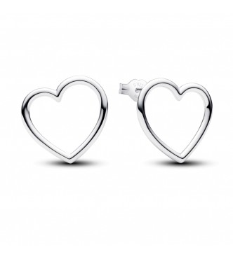 PANDORA 293077C00 Pendientes de plata de primera ley con forma de corazón