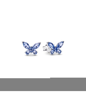 PANDORA 294230C01 Pendientes de mariposa de plata de ley con cristal azul aciano