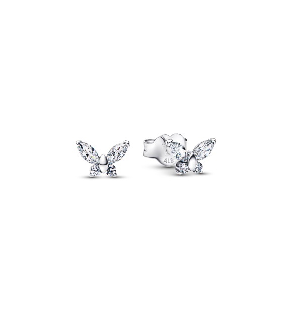 PANDORA 294263C01 Pendientes de mariposa de plata de ley con circonitas cúbicas transparentes