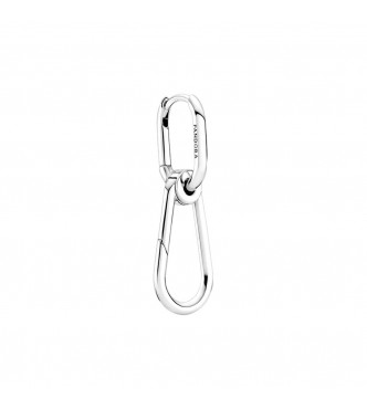 Sterling silver hoop connector earring