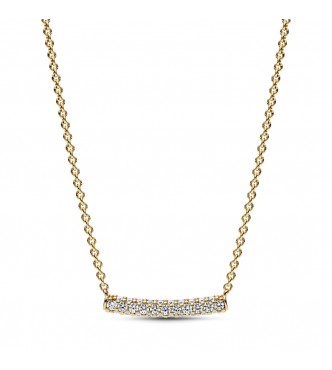 PANDORA 362635C01-45 Collar con baño de oro de 14k y circonitas cúbicas transparentes