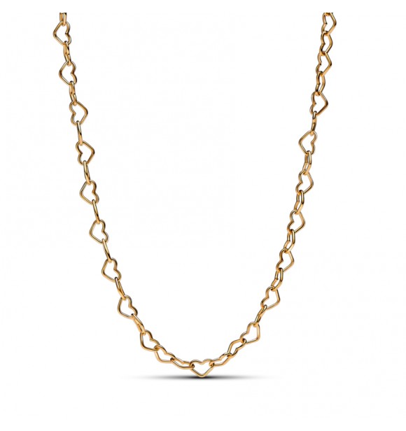 PANDORA 363334C00-45 Collar con forma de corazón chapado en oro de 14k