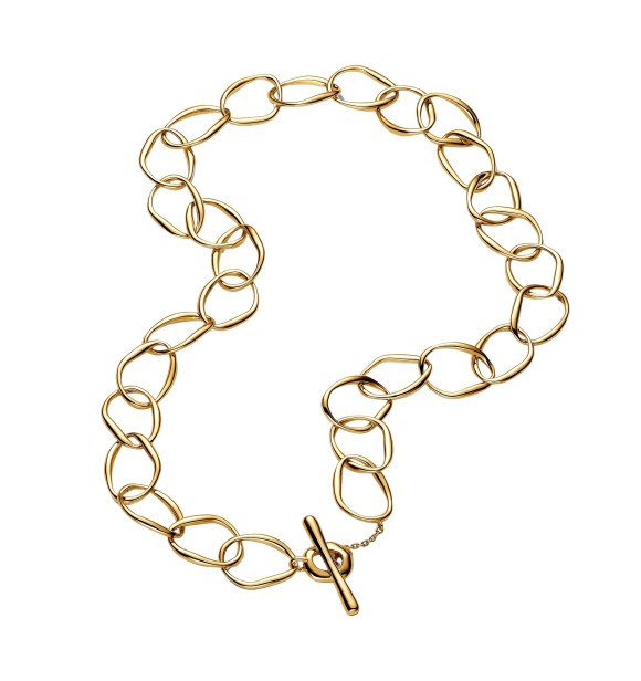 PANDORA 363881C00 Organically shaped link 14k gold-plated necklace