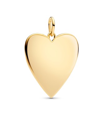 PANDORA Engravable oversized heart 14k gold-plated pendant