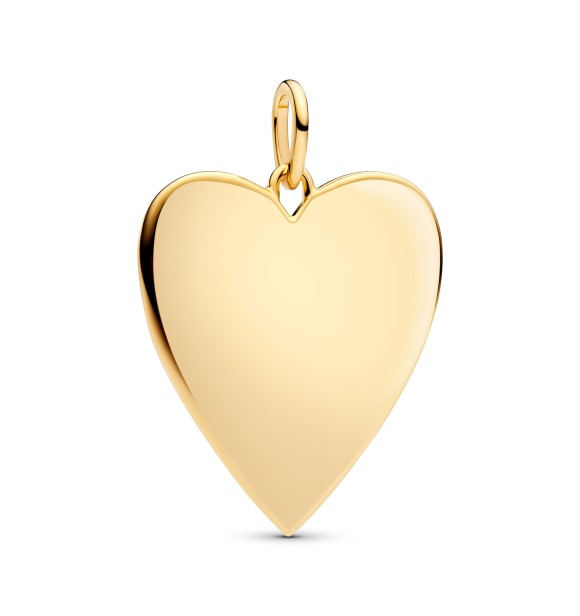 364016C00 Engravable oversized heart 14k gold-plated pendant