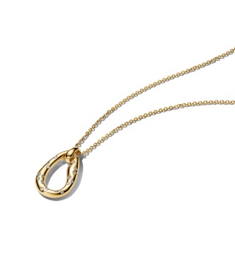 364666C01-45 14k gold-plated collier with clear cubic zirconia