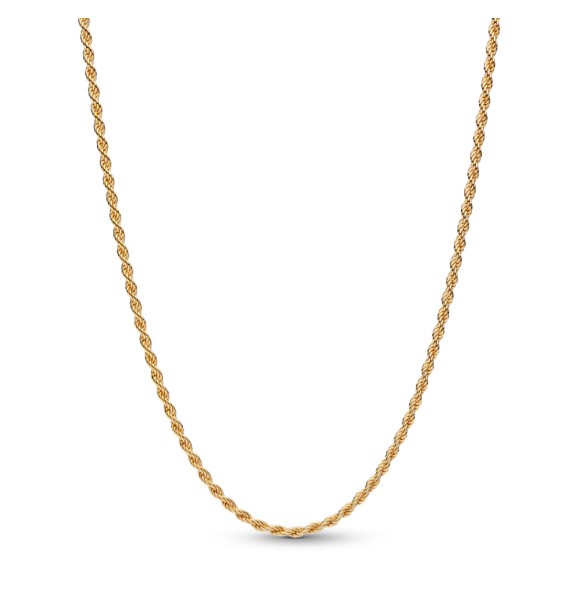 364687C00-70 14k gold-plated rope chain and sliding clasp