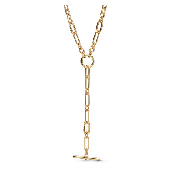 PANDORA 364809C00 14k gold-plated link Y- necklace