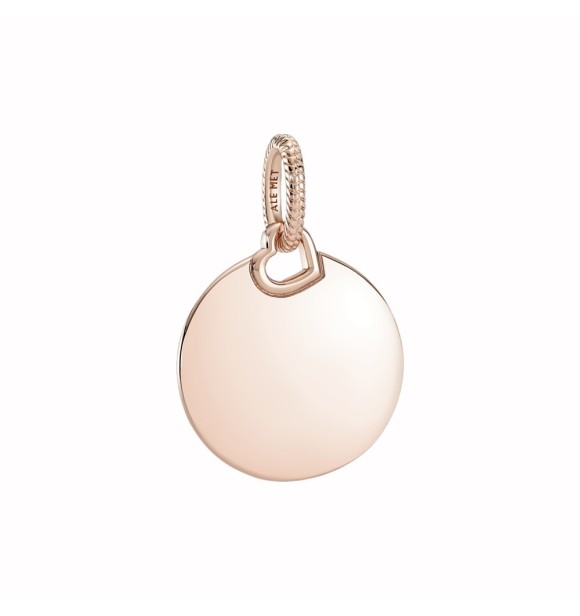 388610C00 Engravable round 14k rose gold-plated pendant