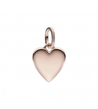 Engravable heart 14k rose gold-plated pendant