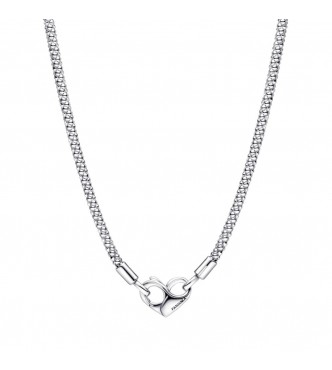 Studded chain sterling silver necklace with heart clasp