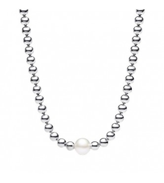 PANDORA 393176C01-45 Collar de plata de primera ley con perla cultivada de agua dulce tratada en color blanco y circonita cúbica.
