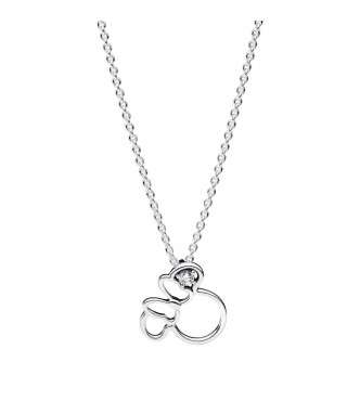 PANDORA 393187C01-45 Collar de plata de ley Minnie Mouse de Disney con circonita cúbica transparente Disney x Pandora CYCLEC2024