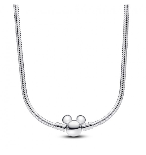 Collar de cadena de serpiente de plata esterlina de Mickey Mouse de Disney